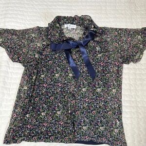 Next Kids Floral Blouse with Navy Accents